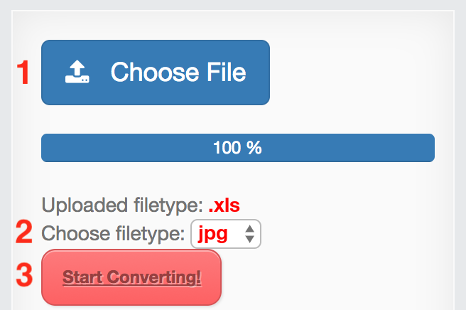 How to convert XLS files online to JPG